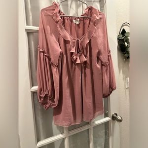 Pink silk shirt